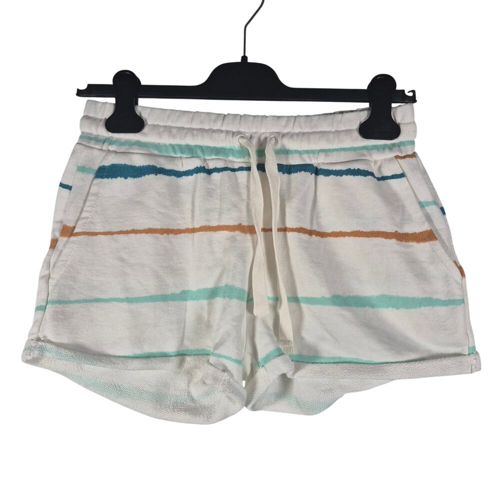 Roxy For the Love of Surf Sweat Shorts NWT White Multi-color Stripes size Small